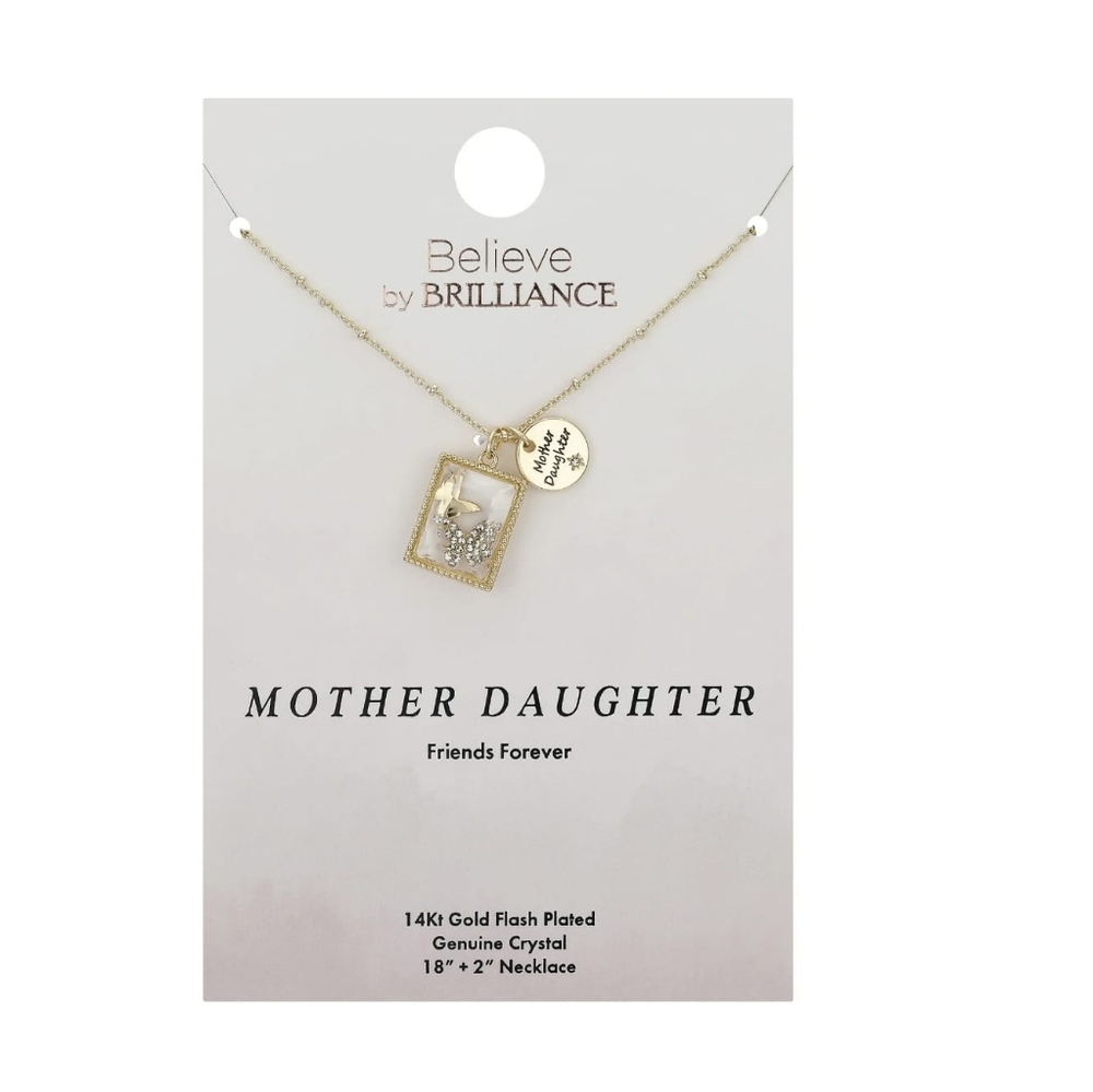Believe by Brilliance Women's "Mother Daughter" Pendant Necklace